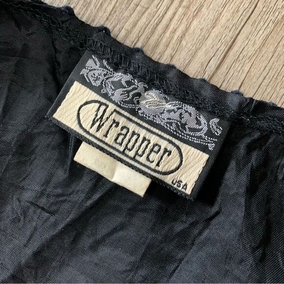 Vintage Wrapper Black Green Crochet Vest Tuxedo S Boho Daisy - Picture 4 of 8